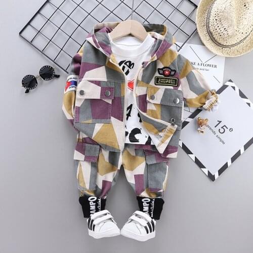 Baby Boy Out Clothes Spring Autumn Children Letter T Shirts Hooded Pants 3Pcs/sets Infant Outfit Kids Fashion Toddler Tracksuits