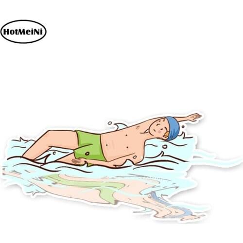 HotMeiNi 6cm x 13cm Coolest Swimming Fitness Accessories Car Stickers Bumper Car Window