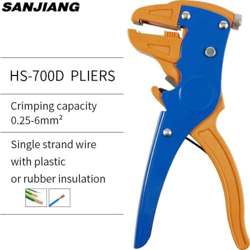 HS-700D Multitool Automatic wire strippers Multifunctional stripping pliers 0.25-6.0mm² with cable cutter Scissors cutting plier