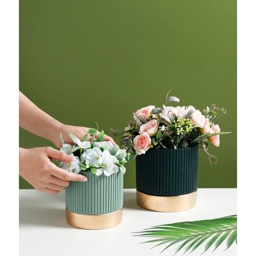 1pc New Ceramic Cement Flower Pot Succulent Decoration Desktop Mini Flowerpot Home Decor