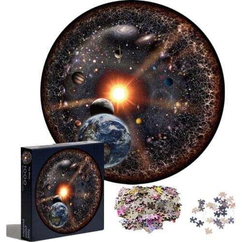 Space Puzzle 1000 Pieces 3D Puzzles for Adults Jigsaw Puzzle 1000 Adults Toy Montessori Toys Planet Round Rainbow Planet Gift
