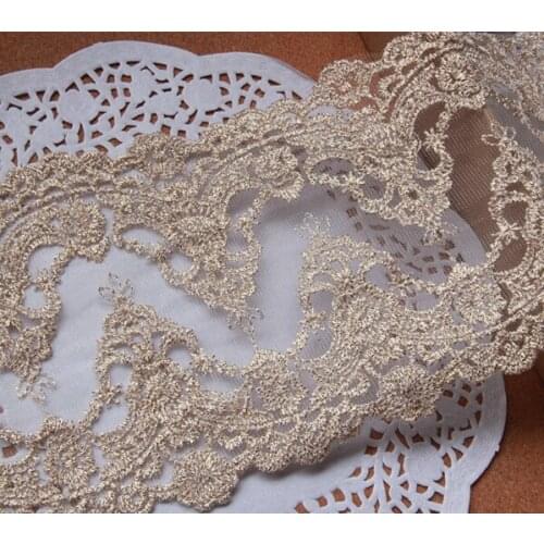 5yards/lot Gold Embroidery Lace Trim,Sewing Fabric DIY Garment Accessories Gold Mesh Lace