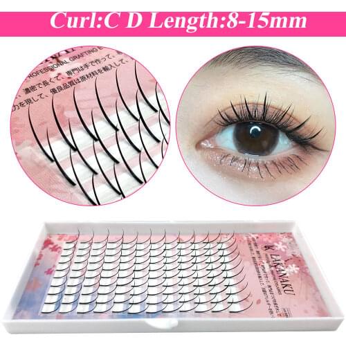 LAKANAKU Hot Sell Premade Volume Spikes Lashes Mix 0.07 C/D 8-18 Individual Eyelash Synthetic Spikes Lashes Extension Makeup