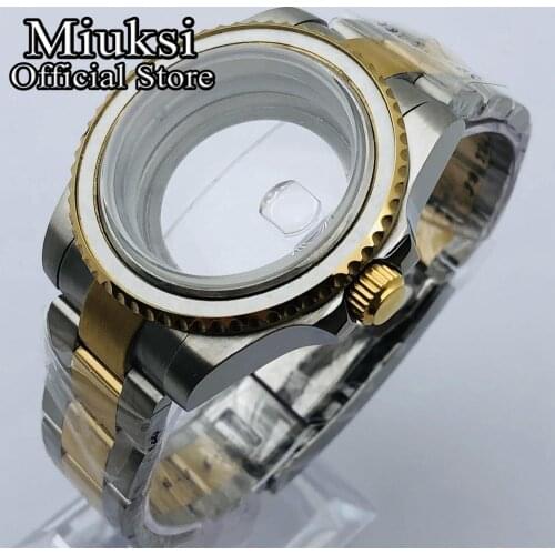 Miuksi 40mm sapphire glass case transparent glass case back fit NH35 NH36 ETA 2836 Mingzhu DG2813 3804 Miyota 8205 8215 821A