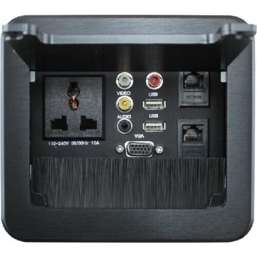 2019 Multifunctional Tabletop Wireless Power Outlet With Brush For Conference table cable hidden cubby