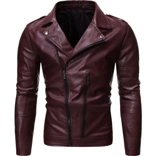 2021 Mens leather Coat pring and autumn dark green high-end large size PU jacket / mens wind-proof car faux leather jacket