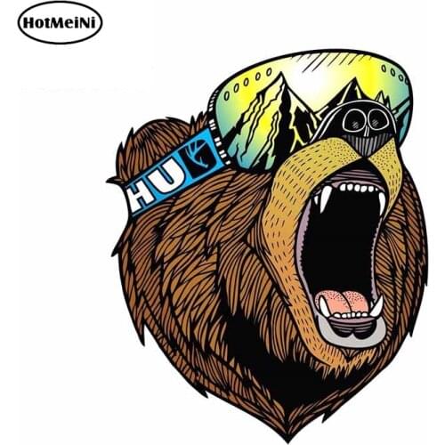 HotMeiNi 13cm x 10.6cm Car Sticker for Snowboarder Mag Bear Styling Surfboard Vinyl Motorcycle Decor Window Door Decals