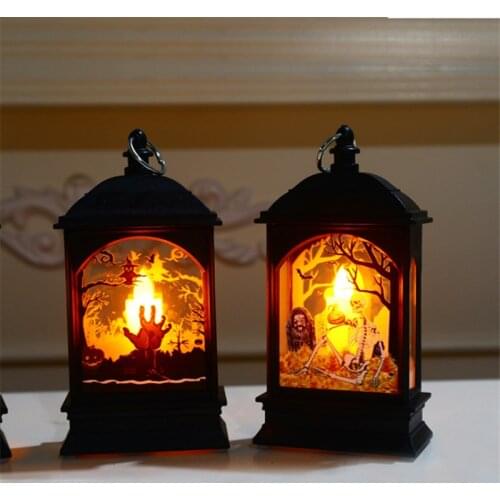 2021 New Halloween Pumpkin Skull Candle Light LED Night Light Halloween Ghost Lantern Gift Kids Halloween Decorations for Home