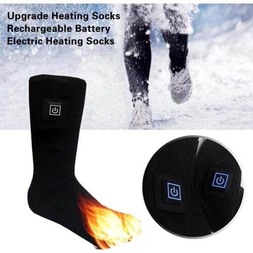 NEW Rechargeable Battery Warm Electric Heating Socks For Skiing Hiking Thermal Sport Socks Foot Warmer Cotton Socks US Plug
