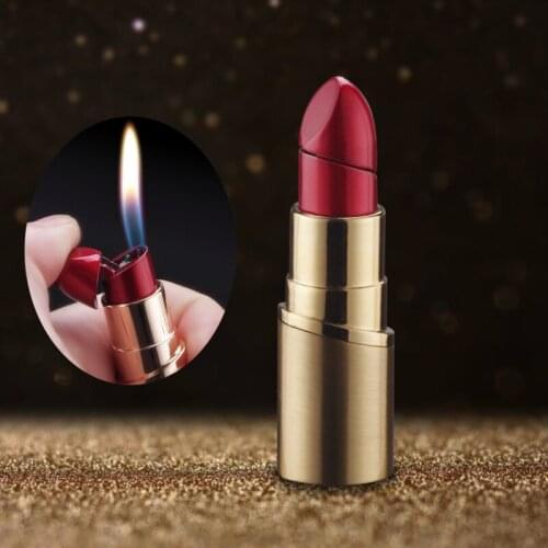 Creative Lipstick Model Lighter.Mini Portable Butane Gas Refill Cigarette Lighters.Ladys Novelty Smoking Gift Dropshipping