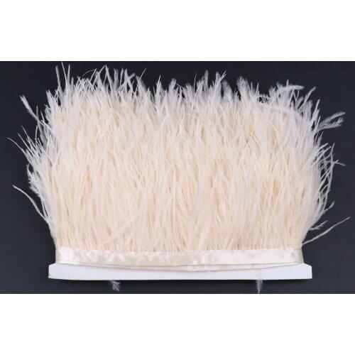 1 Meter Natural Ostrich Feather Trim Fringe Width 6-8CM Decoration Feathers for Crafts Dresses Skirt Sewing Accessory Wholesale