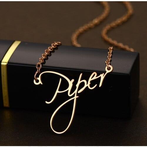 Personalized Stainless Steel Name Date Shape Necklace for Baby Girl Custom Alphabet Necklace Birthday Gift Girlfriend Jewelry