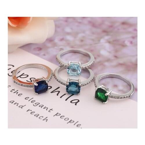 Couple Fashion Inlaid Stone Rings Personality Wild Simple Rings Hot Selling Zircon Ring Bracelets in Europe and America