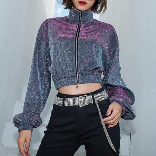 New Jazz Dance Costume WomenS Sexy Sequin Long-Sleeve One-Pieces Jacket Bar Female Singer Dj Stage Bright Coat S/M/L DWY1658