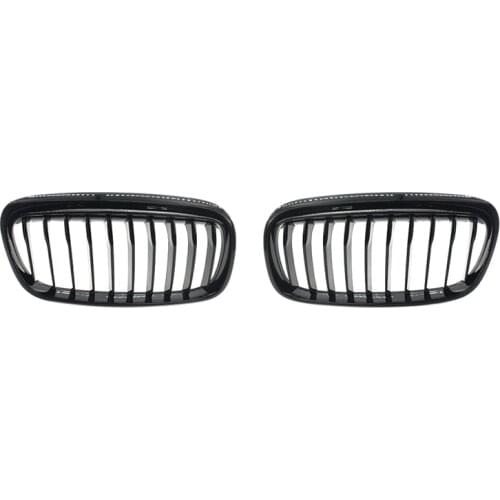 Front Kidney Grill Bumper Grill Grilles for BMW F45 F46 2 Series Single Line GT 218I 220I 2015-2017(Bright black)