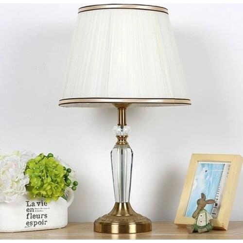 Luxury crystal table light crystal table lamp bedroom bedside for living room Europe house lighting e27 socket quality lights