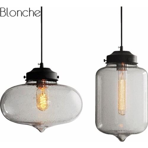 Modern Glass Pendant Lights Loft Industrial Hanglamp Nordic Bubble Hanging Lamp for Dining Room Kitchen Light Fixture Home Decor