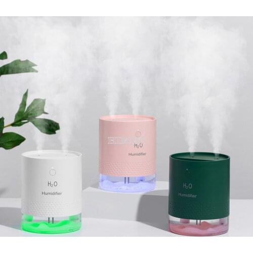 650ml Double Nozzle Air Humidifier 2000mAh Rechargeable Battery Wireless Ultrasonic Aroma Water Diffuser USB Mist Maker Fogger
