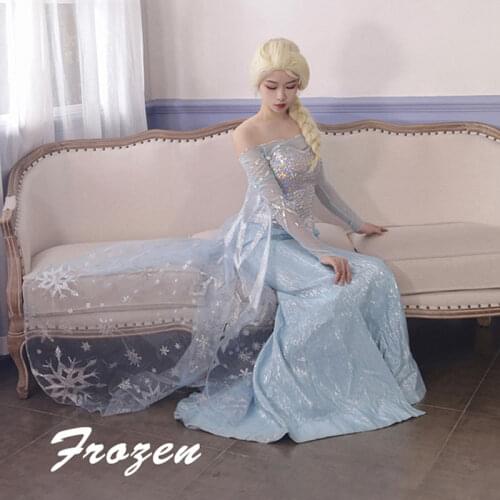 Anime 2021 Elsa Cosplay Costume elsa dress transform White Formal Classical A