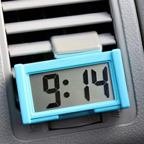 Simple 1pc Mini LCD Screen Digital Clock Car Dashboard Home Desk Clock Red/Purple/Blue Study Time Supplies Clocks Color H0Q4