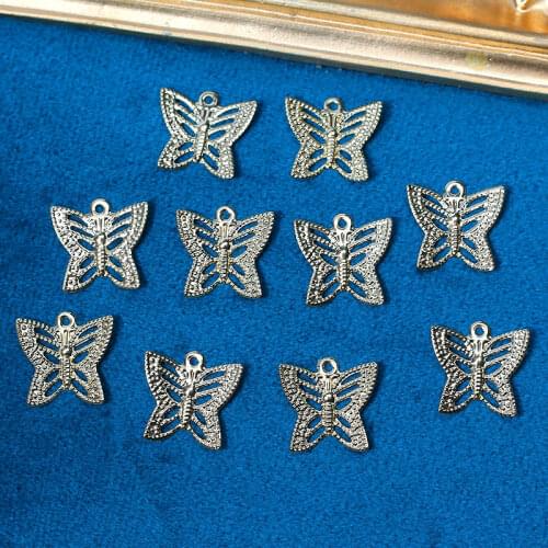 10Pcs Butterfly Filigree Wraps Golden Plated Metal Connectors Crafts 15*14mm For Jewelry Making DIY Accessories Charms Pendant