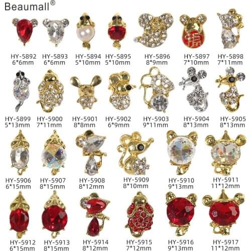 10pcs/lot, 3d Nail Art Alloy With AB Sides Crystal Rhinestones Nail Tips Decorations