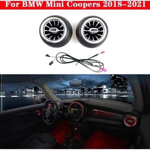 12-color Set For BMW Mini Coopers 2018-2021 LED Car Air Vent Turbine Outlet Nozzle Luminous Ambient Light Atmosphere Neon Lamp