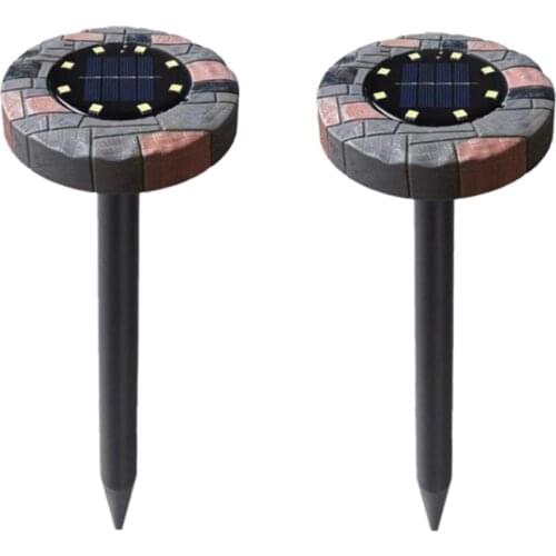 2 Pcs Solar Mole Repellant,8LED Chip Ultrasonic Solar Mole Repellant,Mole Control,Vole Repellant,Pest Control for Garden