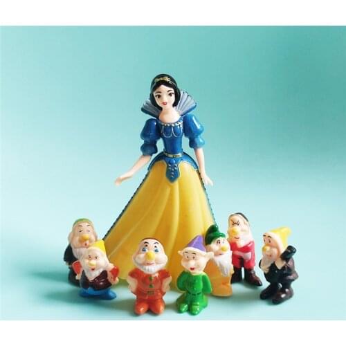 5-10cm 8pcs/set Snow White and the seven dwarfs 7 ornaments hand to do model doll gift toys for children PVC figure models