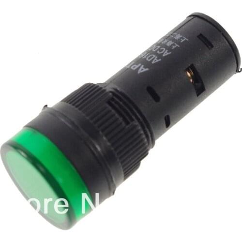 5pcs Green 24VDC 16mm Mount LED Power Indicator Signal Light 45mm Height