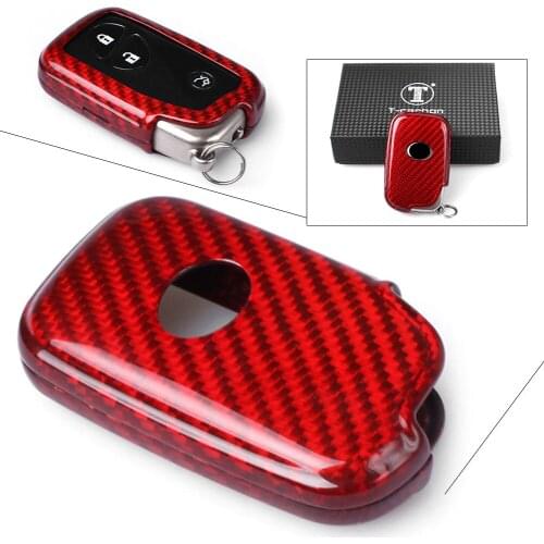 Auto Car Real Remote Key Red Cover Case Carbon Fiber Covers Shell For Lexus RX450 350 LX570 GS460