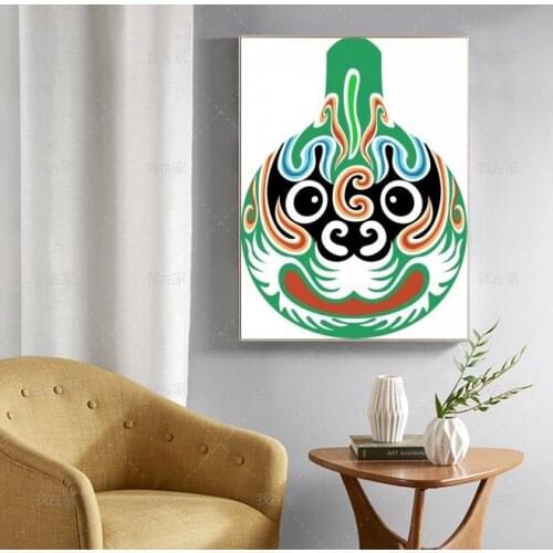 Free Shipping Graffiti Cartoon Painting 100%Hand Painted Oil Painting Facial Makeup On Canvas For Room Decoration