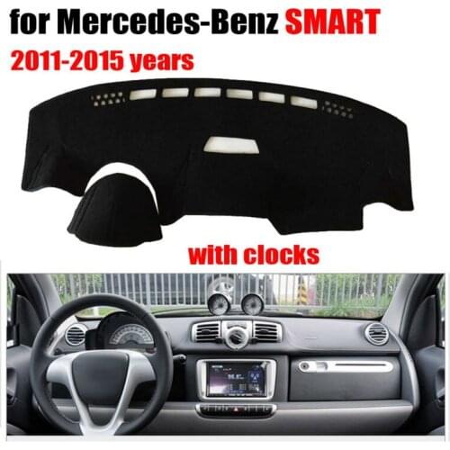 Free shipping!!! Car dashboard covers mat for Mercedes-Benz SMART 2011-2015 with clock Left hand drive