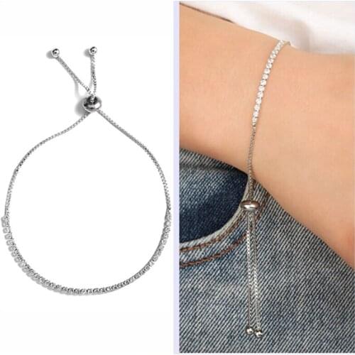 2021 Simple Claw Chain Adjustable Bracelets For Women Rose Gold Silver Color Crystal Bracelet Pulseira Feminina Fashion Jewelry