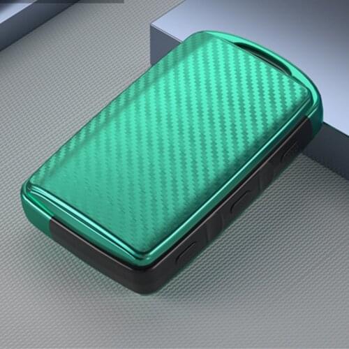 Carbon Fiber car key case shell key pad For Mazda 3 2020 Axela keyfob 3 BTN Carbon Fiber Color key Holder Protector