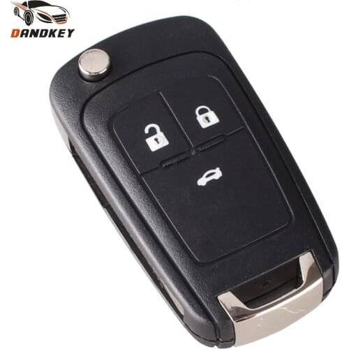 Dandkey Replacement Shell Flip Folding Remote Key Case For OPEL VAUXHALL Insignia Astra 3 Button HU100 Uncut Blade Key Shell