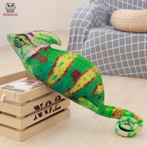 BOLAFYNIA Children Plush Stuffed Toy Simulation chameleon lizard doll Baby Kids plush Toy for Christmas Birthday Gift