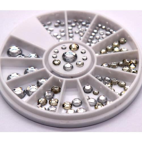 1 Box Fluorescent Glitter Rhinestones Crystal Ab Non Fix Flatback Strass Sewing Fabric Garment Rhinestone Nail Art Stone