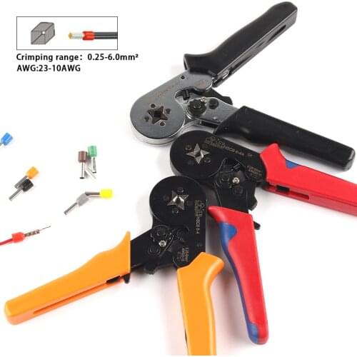 HSC8 6-4 6-4A 6-4B Tubular terminal crimping tools mini electrical pliers 0.25-6mm2 high precision clamp tool 23-10AWG
