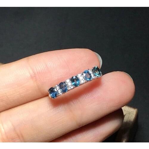 New natural sapphire ring womens 925 silver small and simple style jewelry for young peoples daily needs