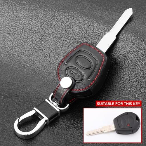 2 Button Remote Leather Key Cover Fob Case Fit For Seat Corboda Leon Ibiza Toledo Alhambra Altea Arosa Shell Holder Protector