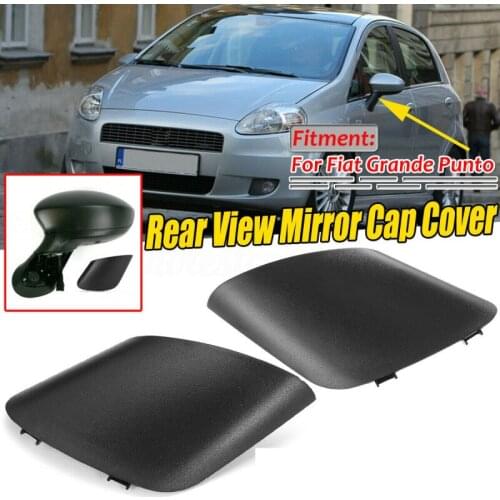 For Fiat Grand Punto 735596884 Rear View Mirror Cover Black Car Side Door Rearview Side Mirror Cover Cap Car Accessories