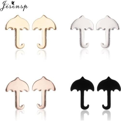 Jisensp Fashion Earrings for Women 2019 Statement Jewelry Small Geometric Umbrella Stud Earrings Girls Kid Bithday Gift kolczyki