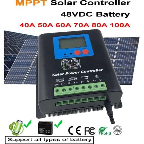 MPPT 40A 50A 60A 80A 100A 36V 48V solar charge controller Solar PV Battery Charger with LCD Display Solar PV Regulators