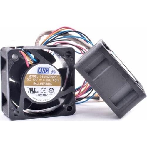 Brand new original DS04020B12U 4cm 4020 40x40x20mm 40mm fan DC12V 0.25A chassis server 4 lines two cooling fan combination