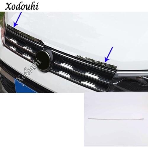 For Volkswagen VW T-cross Tcross 2018 2019 2020 2021 Stainless steel Garnish Front Engine Machine Grille Upper Lid Trim Stick
