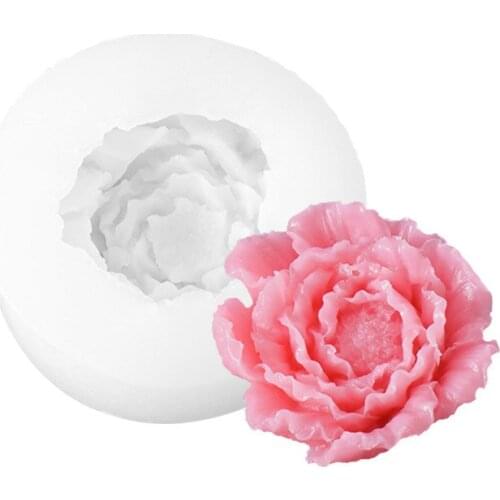 Peony Flower Handmade Silicone Soap Mold Fondant Cake Mold Diy Chocolate Mold Soap Mold Aromatherapy Plaster Mold Silicone Mold