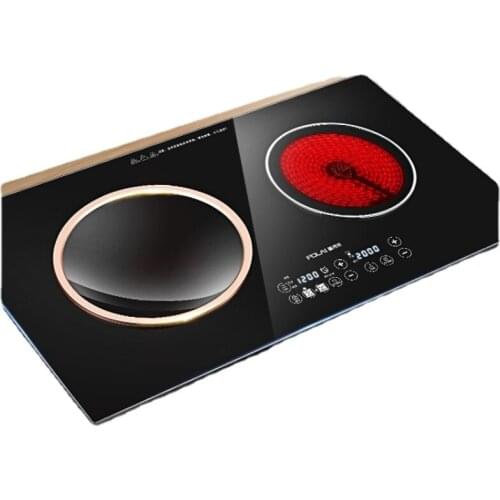 Cooker Double Burner Household Embedded Concave Double-Head Stove Embedded Electric Ceramic Stove High Power Electric Two-Stove