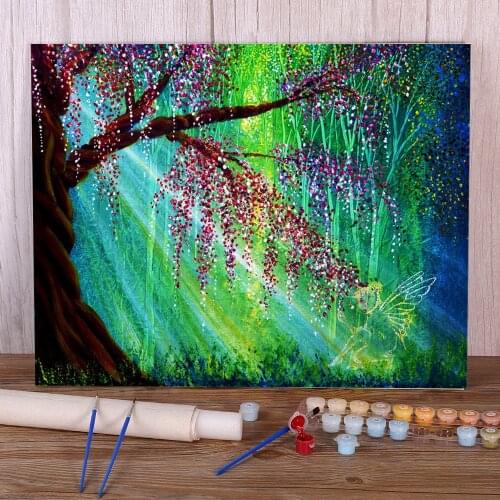 Natural Scenery Magic Tree DIY Paint By Numbers Set Acrylic Paints 40*50 Oil Painting Wall Decoration Adults Drawing