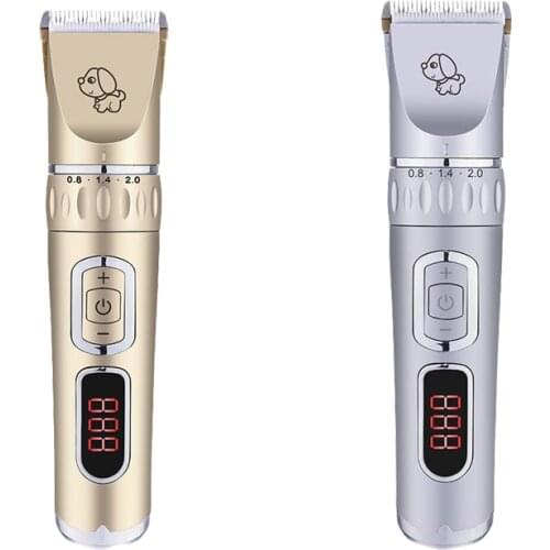 Professional LCD Display USB interface Pet Trimmer Rechargeable Battery Dog Pet Cat Clipper Dog Electric Shaver Grooming Machine